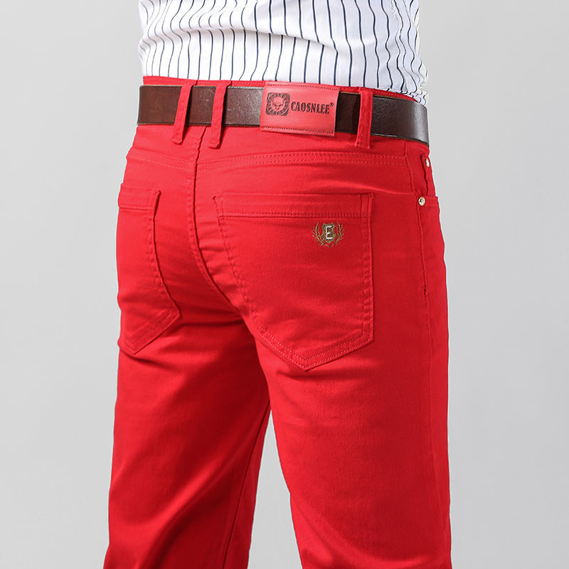 Aglaonema Red - Kleurrijke denim stretch stretch jeans voor