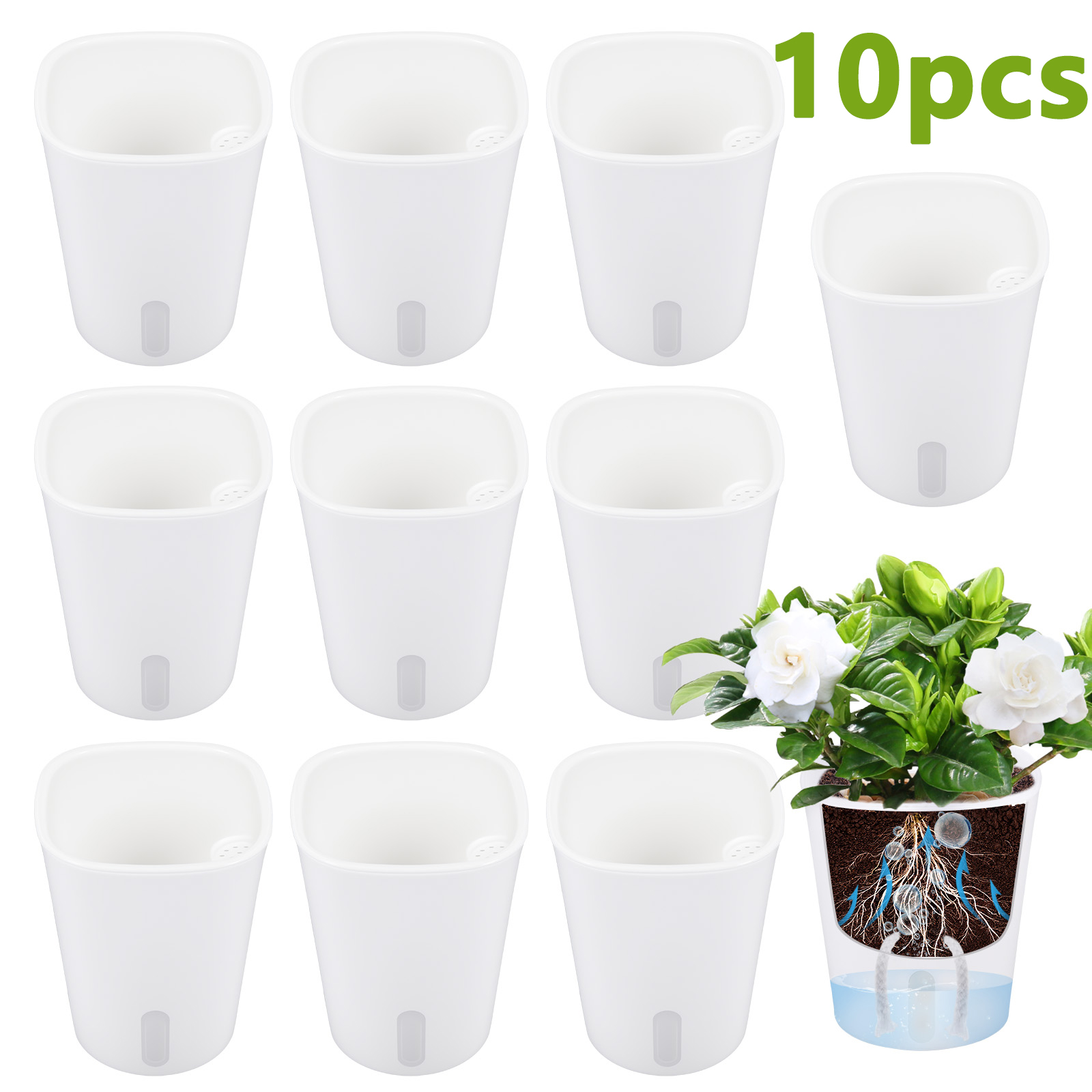 Aloe Vera Pot - 10 Stuks Zelfwatergevende Plastic Bloempot Hydrocultuur