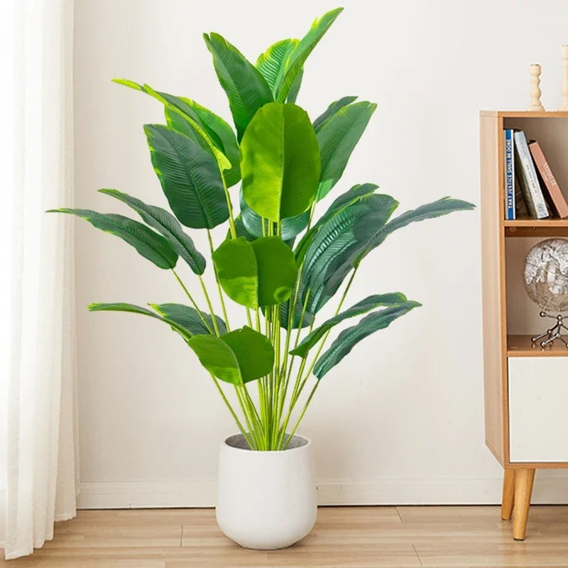 Ficus Lyrata Tree - 67-112cm Kunstplanten Grote Tropische Palmboom Kunstmatige