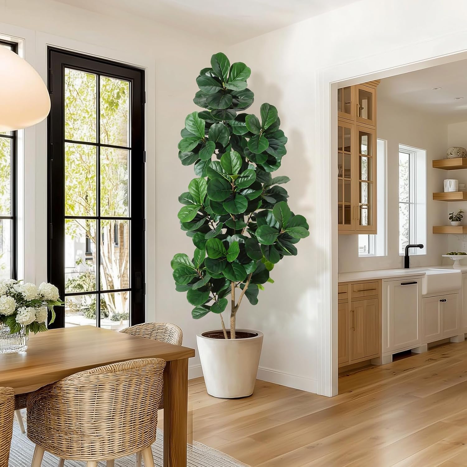 Ficus Lyrata Tree - 4FT/5FT/6FT/7FT Fiddle Leaf Vijgenboom Kunstmatig met