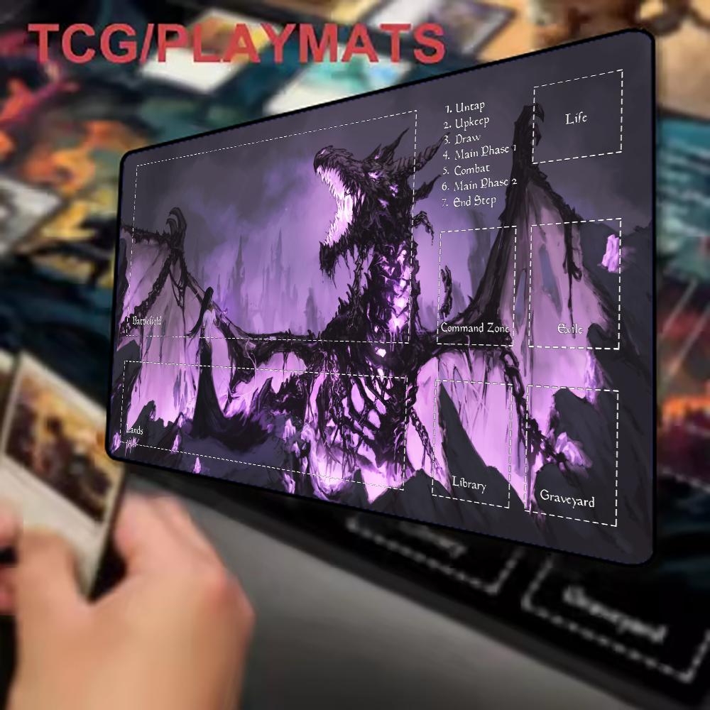 Tradescantia Purple - Donkerpaarse skeletdraak speelmat Magic Card Battle