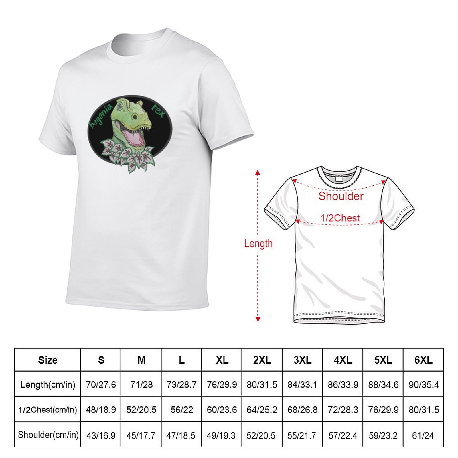 T rex begonia T-shirt Basic ef - Begonia Rex recensie en prijs